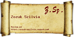 Zozuk Szilvia névjegykártya